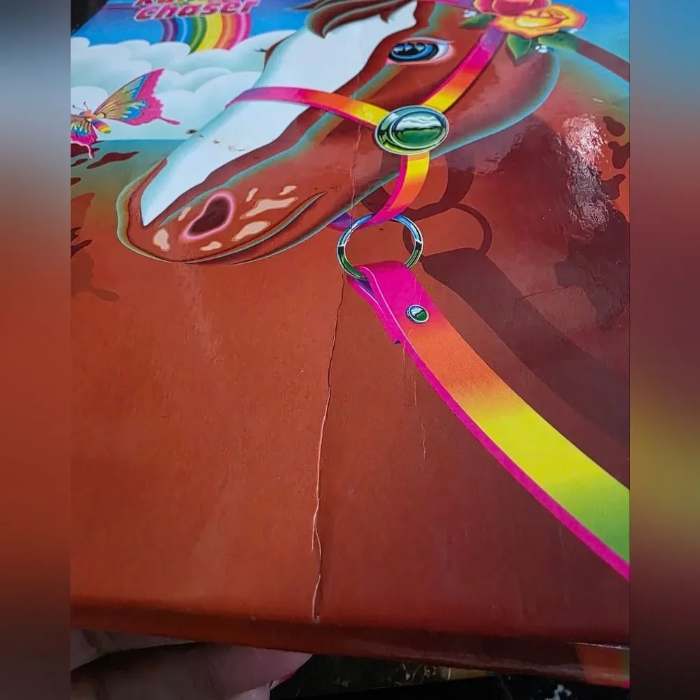 Lisa Frank Rainbow Chaser Horse 3 Ring Binder Portfolio Vtg Fantastic World 2.5'